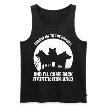 Wolf Pack Meute chien sauvage Animaux sauvages - Débardeur bio Premium Homme - noir - Devant - AI Model Male 178 light (178cm)