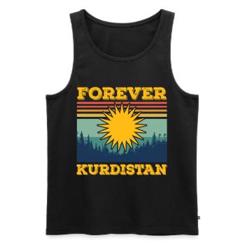 Kurdistan forever Kurd the Kurdish language - Men's Premium Organic Tank Top - black - Front - AI Model Male 178 light (178cm)