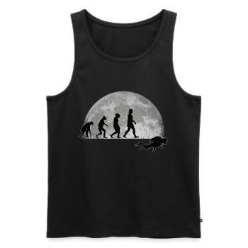 Plongeur Evolution Lune Plongée plongée plongée en apnée - Débardeur bio Premium Homme - noir - Devant - AI Model Male 178 light (178cm)