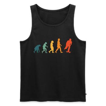 Skateboard Evolution Retro Skateboarder Skater - Männer Premium Bio Tank Top - Schwarz - Vorne - AI Model Male 178 light (178cm)