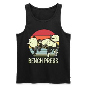 Bench Press Retro Workout Fitness Training - Men's Premium Organic Tank Top - black - Front - AI Model Male 178 light (178cm)