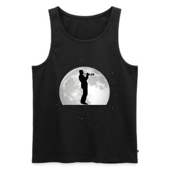 Trompette Lune Orchestre trompette musicien - Débardeur bio Premium Homme - noir - Devant - AI Model Male 178 light (178cm)