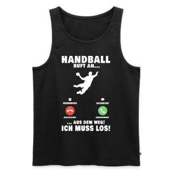 Handballer Handball Telefon Handballteam - Männer Premium Bio Tank Top - Schwarz - Vorne - AI Model Male 178 light (178cm)