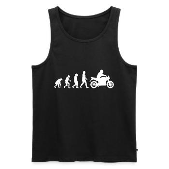 Motorradfahrer Evolution Motorrad Biker - Männer Premium Bio Tank Top - Schwarz - Vorne - AI Model Male 178 light (178cm)