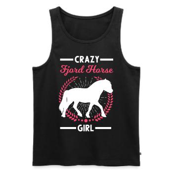 Crazy Fjord Horse Girl Fjordpferd - Männer Premium Bio Tank Top - Schwarz - Vorne - Michal (187cm)