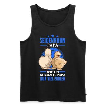 Seidenhuhn Papa Seidenhühner Silkie Huhn - Männer Premium Bio Tank Top - Schwarz - Vorne - Michal (187cm)