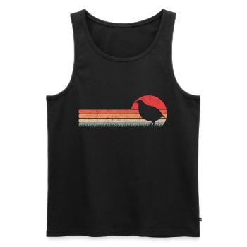 Quail Retro Quail Breeder Quail Hen - Men's Premium Organic Tank Top - black - Front - AI Model Male 178 light (178cm)