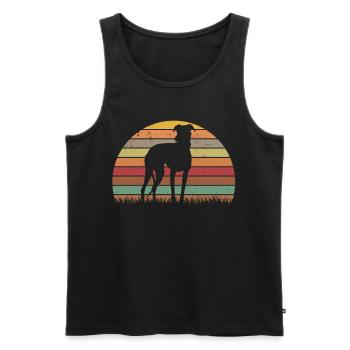 Greyhound Retro British Greyhound Vintage - Men's Premium Organic Tank Top - black - Front - AI Model Male 178 light (178cm)