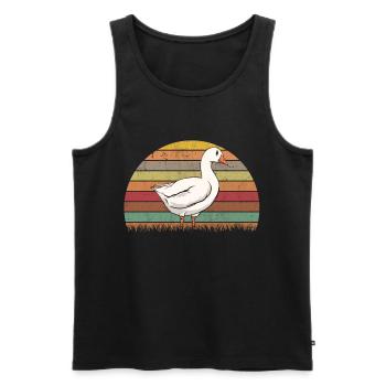 Gänse Retro Gans Vintage Gänsezüchter - Männer Premium Bio Tank Top - Schwarz - Vorne - AI Model Male 178 light (178cm)