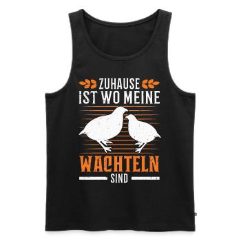 Zuhause ist wo meine Wachteln sind - Männer Premium Bio Tank Top - Schwarz - Vorne - Michal (187cm)