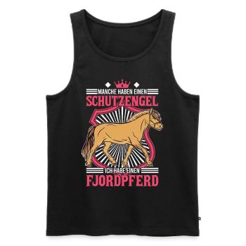 Fjordpferd Schutzengel Norweger Fjord Pferd - Männer Premium Bio Tank Top - Schwarz - Vorne - Michal (187cm)
