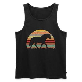 Fjord Horse Retro Norwegian Horse Fjord Horse - Men's Premium Organic Tank Top - black - Front - AI Model Male 178 light (178cm)