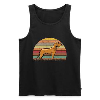 Magyar Vizsla Retro Wirehair Vizsla - Men's Premium Organic Tank Top - black - Front - Michal (187cm)