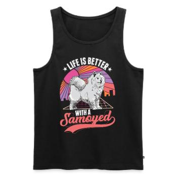Life is better with a Samoyed Samojede Samojeden - Débardeur bio Premium Homme - noir - Devant - Michal (187cm)
