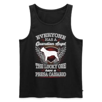 Presa Canario Guardian Angel Dogo - Men's Premium Organic Tank Top - black - Front - Michal (187cm)
