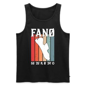 Fanö Coordonnées Danemark Vacances Fanø - Débardeur bio Premium Homme - noir - Devant - AI Model Male 178 light (178cm)