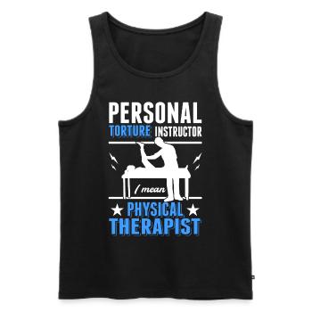 Personal Torture Instructor Physiotherapist Physio - Men's Premium Organic Tank Top - black - Front - AI Model Male 178 light (178cm)