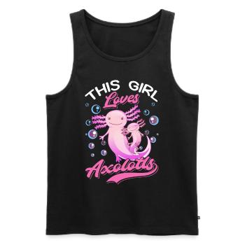 This Girl loves Axolotls Mädchen Schwanzlurch - Männer Premium Bio Tank Top - Schwarz - Vorne - AI Model Male 178 light (178cm)