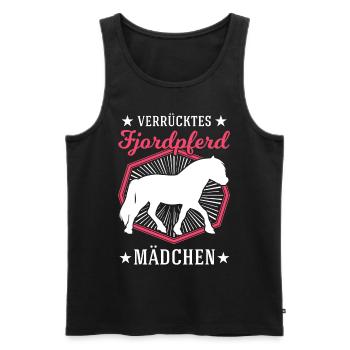 Verrücktes Fjordpferd Mädchen Norweger Fjord Pferd - Männer Premium Bio Tank Top - Schwarz - Vorne - Michal (187cm)