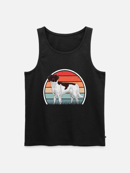 Kleiner Münsterländer Retro - Männer Premium Bio Tank Top - Schwarz
