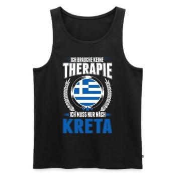Griechenland Urlaub Therapie Rhodos Kreta Reise - Männer Premium Bio Tank Top - Schwarz - Vorne - Michal (187cm)