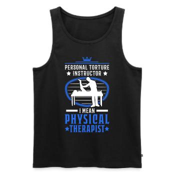 Personal Torture Instructor Physiotherapist Physio - Men's Premium Organic Tank Top - black - Front - AI Model Male 178 light (178cm)