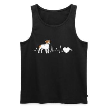 Parson Russell Terrier Heartbeat - Men's Premium Organic Tank Top - black - Front - Michal (187cm)