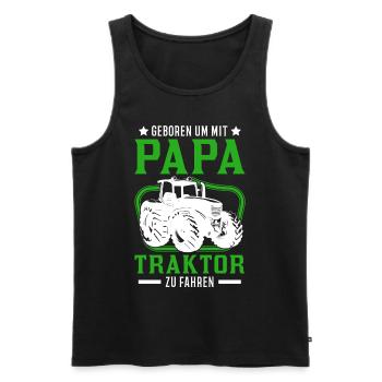 Traktor Papa Sohn Landwirt Traktorfahrer - Männer Premium Bio Tank Top - Schwarz - Vorne - AI Model Male 178 light (178cm)