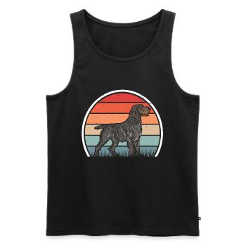 Deutsch Drahthaar Retro German Wirehaired Vintage - Männer Premium Bio Tank Top - Schwarz - Vorne - AI Model Male 178 light (178cm)