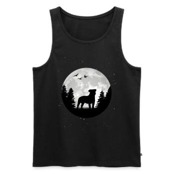 Parson Russell Terrier Moon - Men's Premium Organic Tank Top - black - Front - Michal (187cm)
