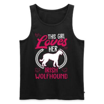 This girl loves her Irish Wolfhound - Männer Premium Bio Tank Top - Schwarz - Vorne - Michal (187cm)