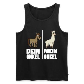 Nichte Neffe Von Onkel Patenonkel Dein Onkel Mein - Männer Premium Bio Tank Top - Schwarz - Vorne - Michal (187cm)