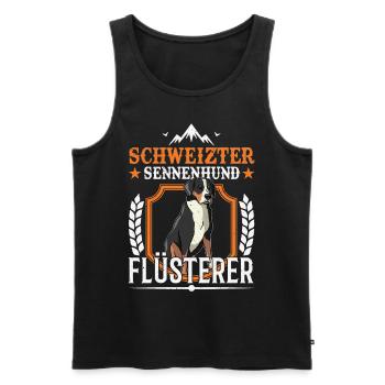 Schweizer Sennenhund Flüsterer - Männer Premium Bio Tank Top - Schwarz - Vorne - Michal (187cm)