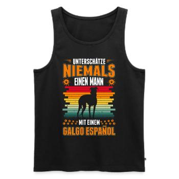 Galgo Español Mann Spanischer Windhund - Männer Premium Bio Tank Top - Schwarz - Vorne - Michal (187cm)