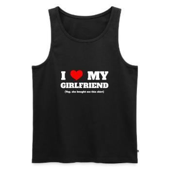 I Love My Girlfriend - Männer Premium Bio Tank Top - Schwarz - Vorne - AI Model Male 178 light (178cm)