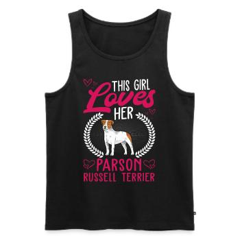 This girl loves her Parson Russell Terrier - Men's Premium Organic Tank Top - black - Front - Michal (187cm)