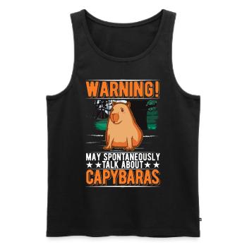 Capybara Cadeau Capybara Capibara - Débardeur bio Premium Homme - noir - Devant - AI Model Male 178 light (178cm)