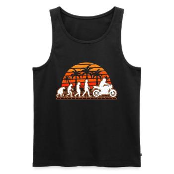 Motorradfahrer Evolution Retro Motorrad - Männer Premium Bio Tank Top - Schwarz - Vorne - AI Model Male 178 light (178cm)