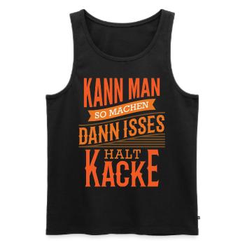 Lustige Sprüche Büro Baustelle Kann man so machen - Männer Premium Bio Tank Top - Schwarz - Vorne - Michal (187cm)