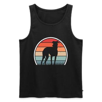 Whippet Retro Windhund Vintage Sighthound - Männer Premium Bio Tank Top - Schwarz - Vorne - AI Model Male 178 light (178cm)