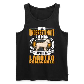 Lagotto Romagnolo Man Lagotti Truffle Dog - Men's Premium Organic Tank Top - black - Front - AI Model Male 178 light (178cm)