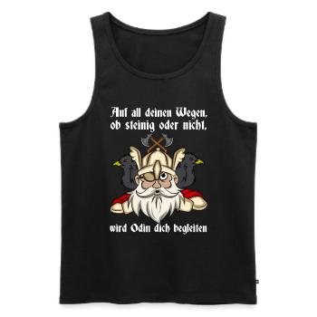 Wikinger Odin Spruch Odin Wird Dich Begleiten - Männer Premium Bio Tank Top - Schwarz - Vorne - Michal (187cm)