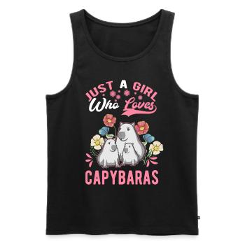 Just a girl who loves capybaras capybara - Men's Premium Organic Tank Top - black - Front - Michal (187cm)
