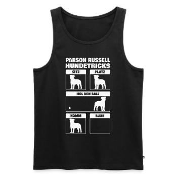 Parson Russell Terrier Hundetricks - Männer Premium Bio Tank Top - Schwarz - Vorne - AI Model Male 178 light (178cm)