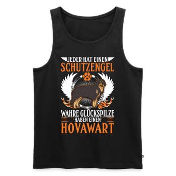 Hovawart Schutzengel - Männer Premium Bio Tank Top - Schwarz - Vorne - Michal (187cm)