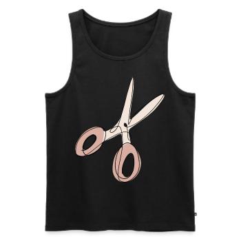 Scissors Cut Line - Men's Premium Organic Tank Top - black - Front - AI Model Male 178 light (178cm)