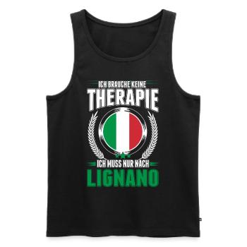 Lignano Therapie Italien Urlaub Reise Geschenk - Männer Premium Bio Tank Top - Schwarz - Vorne - Michal (187cm)
