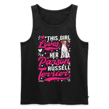 Cette fille aime son Parson Russell Terrier - Débardeur bio Premium Homme - noir - Devant - Michal (187cm)