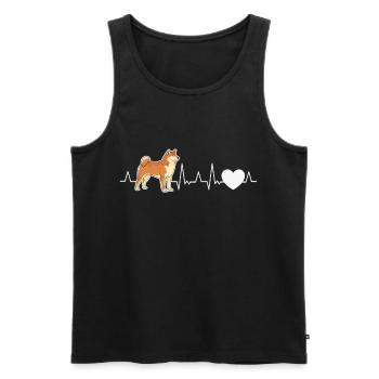 Shiba Inu Herzschlag Akita Inu - Männer Premium Bio Tank Top - Schwarz - Vorne - AI Model Male 178 light (178cm)