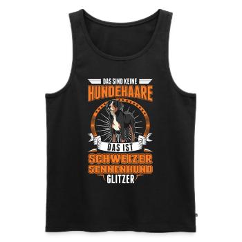 Großer Schweizer Sennenhund Glitzer - Männer Premium Bio Tank Top - Schwarz - Vorne - Michal (187cm)